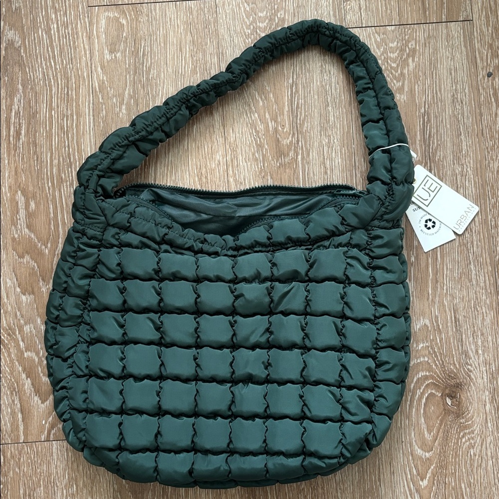 New! Urban Expressions Forest Green puffer shoulder/tote bag